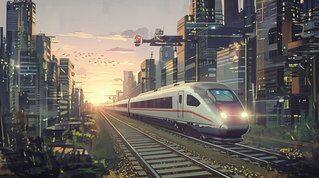 High-speed rail connecting vibrant city clusters.