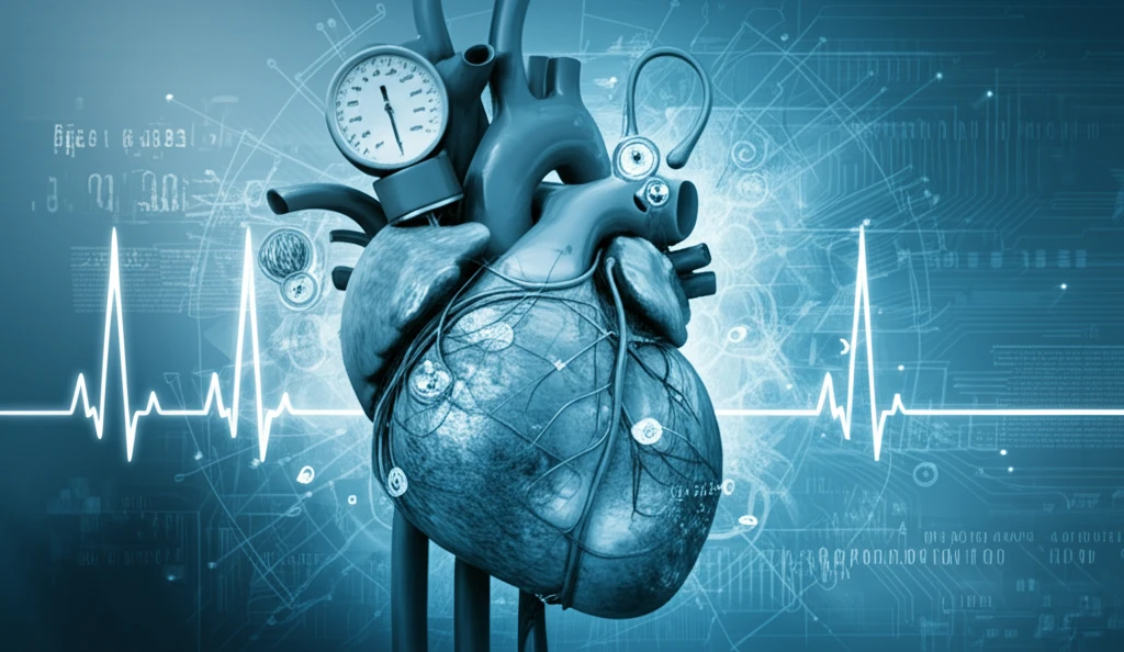Digital illustration representing the complex systems regulating blood pressure in hypertension.