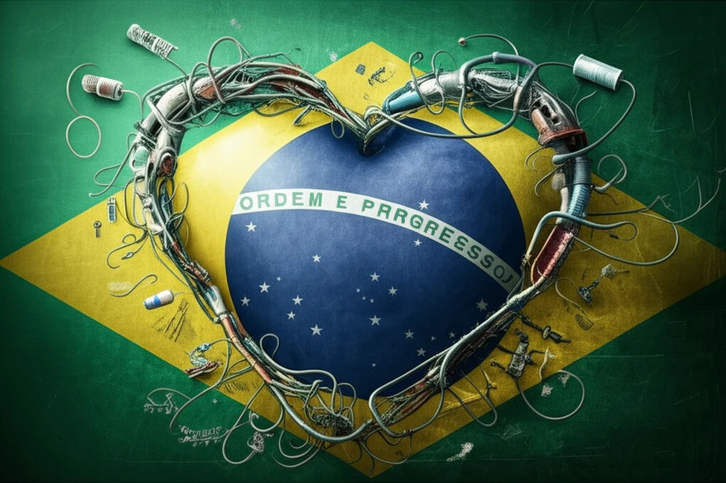 Heart intertwined with the Brazilian flag, symbolizing heart health in Brazil.