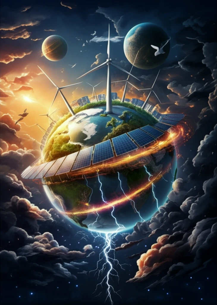 Renewable energy sources powering the Earth