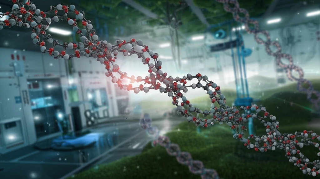 Futuristic catalyst transforming ethylene molecules into sustainable polymer chains.