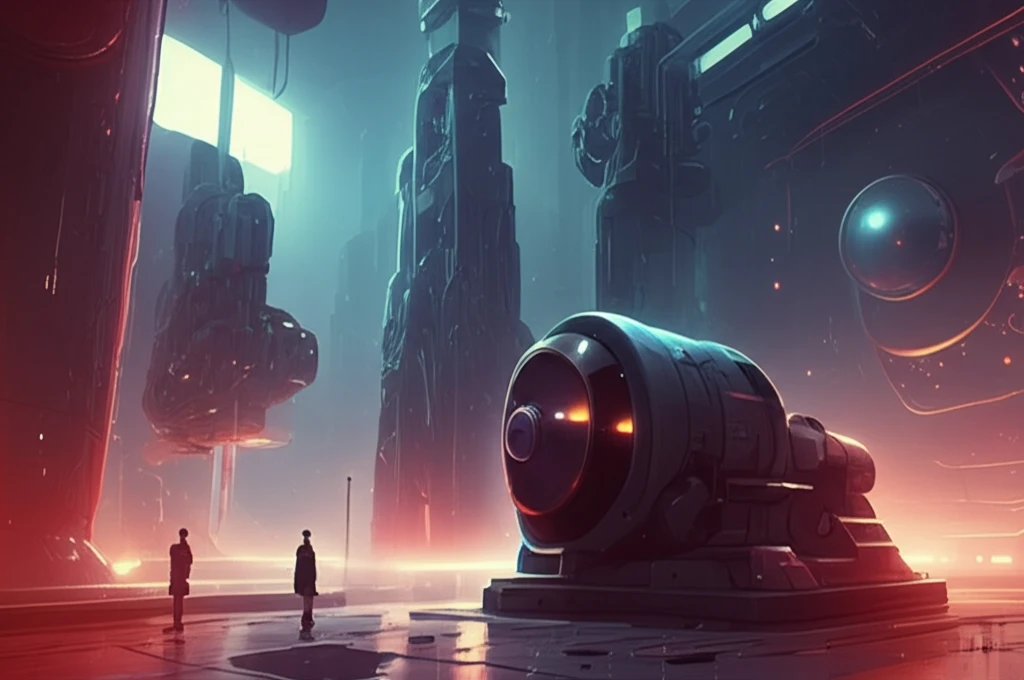 Futuristic variable speed generator in a sustainable power plant.