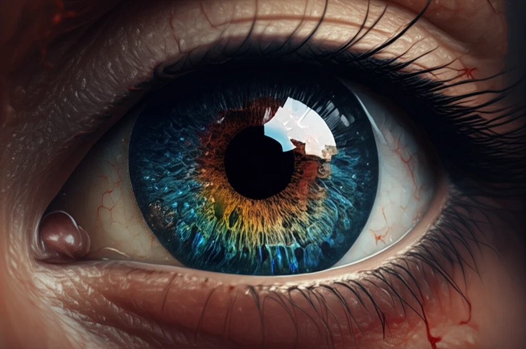 Advanced eye scan technology visualizing retinal blood vessels.