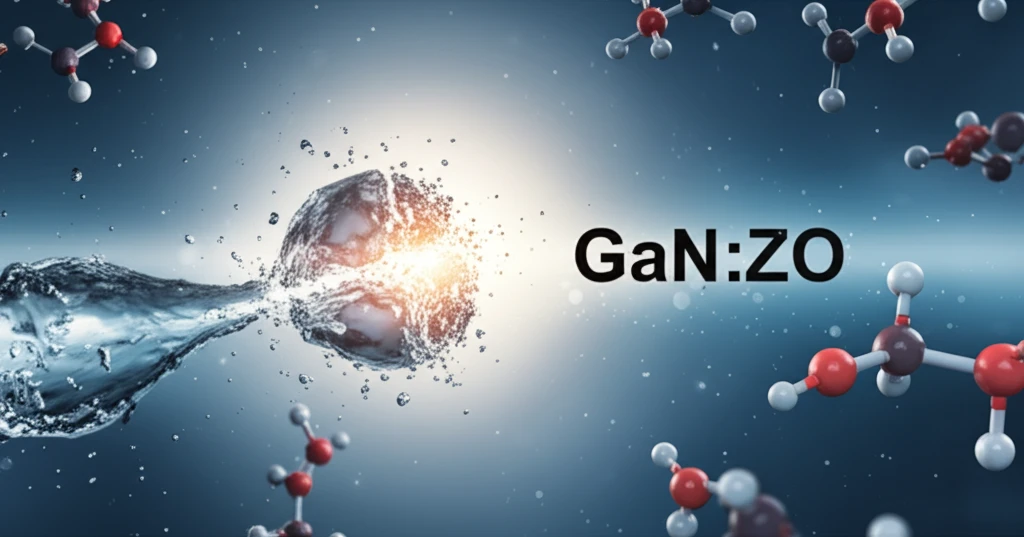 GaN:ZnO nanoparticles catalyzing water splitting under visible light.