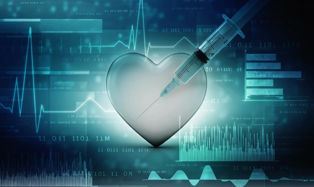 Heart and Vaccine Illustration