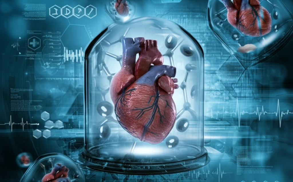 Protective statin molecules surrounding a healthy heart.