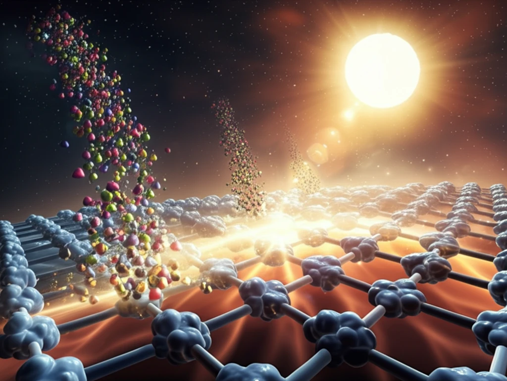 Perovskite nanoparticles on graphene oxide sheet, illustrating the future of solar energy.