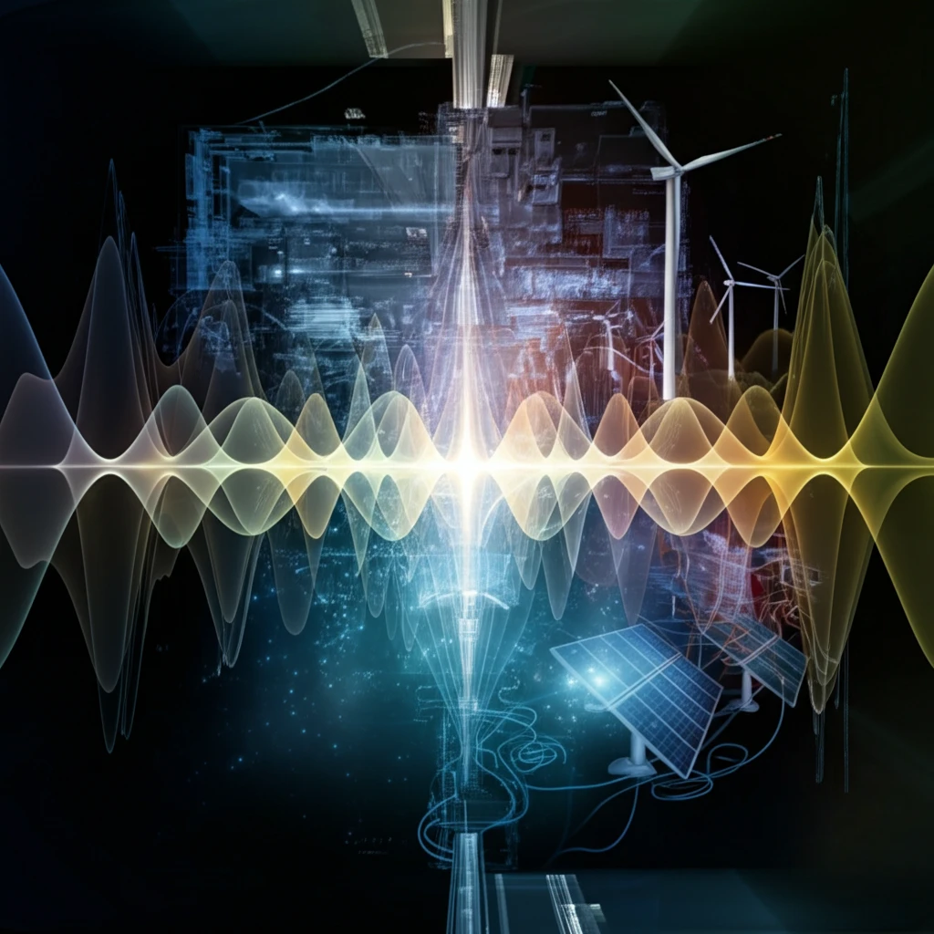 Microgrid transforming distorted waveforms into clean energy flows through harmonic suppression.