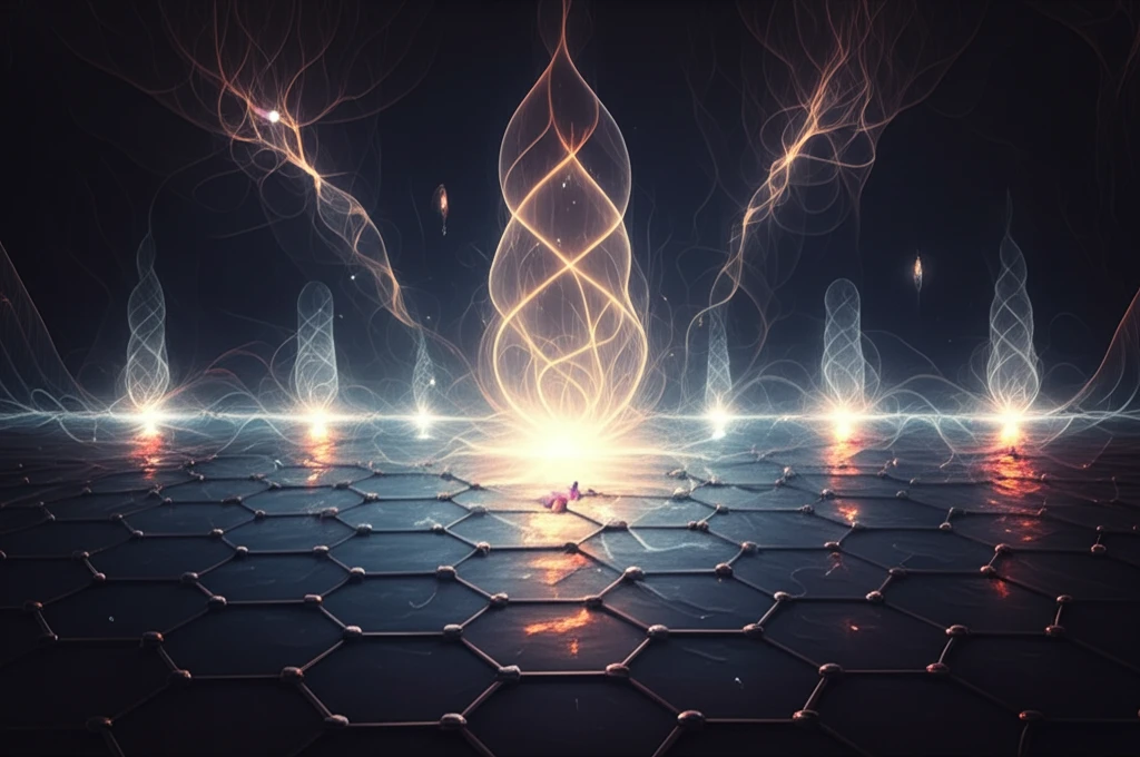 Electron spins in a graphene lattice, visualized as swirling energy patterns.