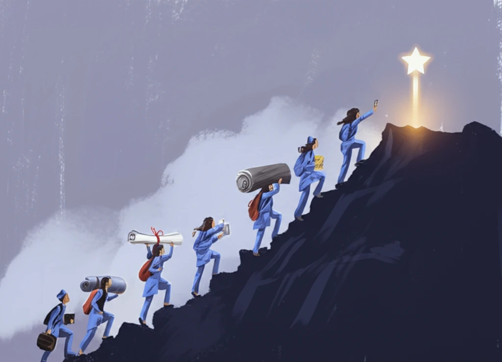 Diverse nursing students overcoming challenges to reach their dreams.