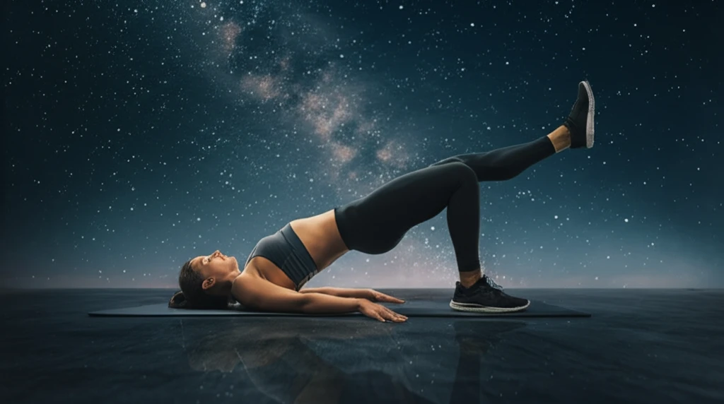 Athlete performing single-leg glute bridge.