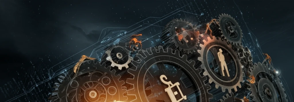 Surreal illustration of financial gears turning.
