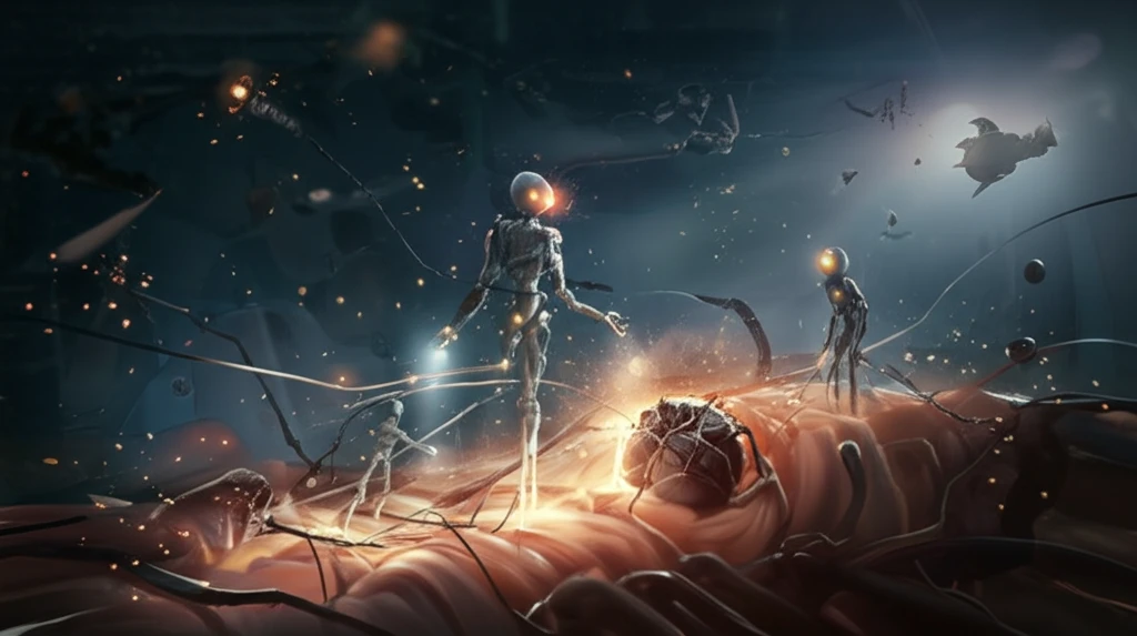 Nanobots repairing tissue