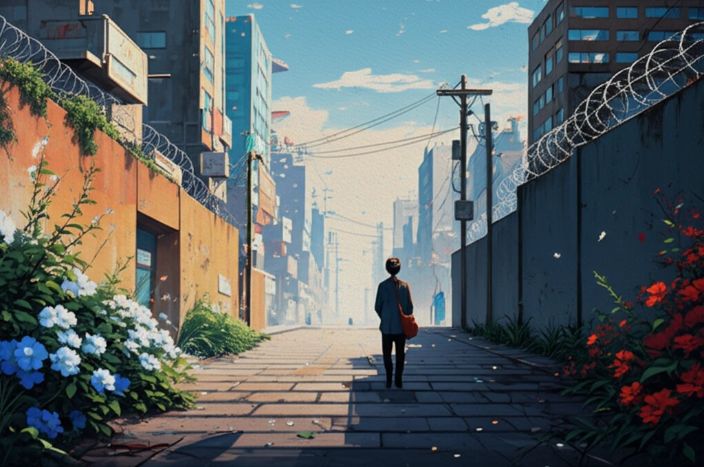 Surreal illustration of divided Iranian cityscape