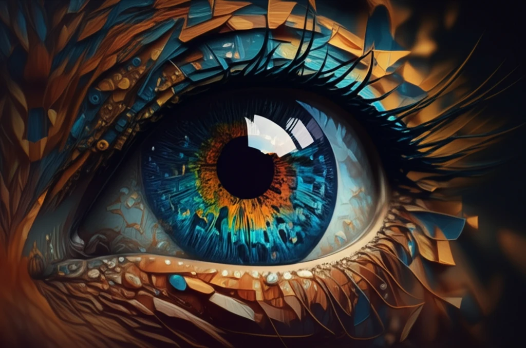 Digital eye assessing image contrast and clarity.