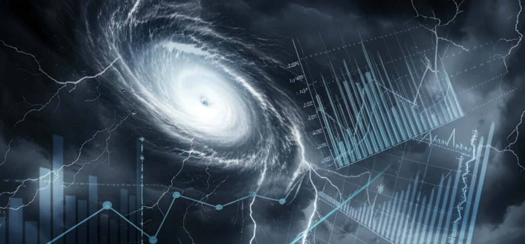 Hurricane over Stock Market Chart