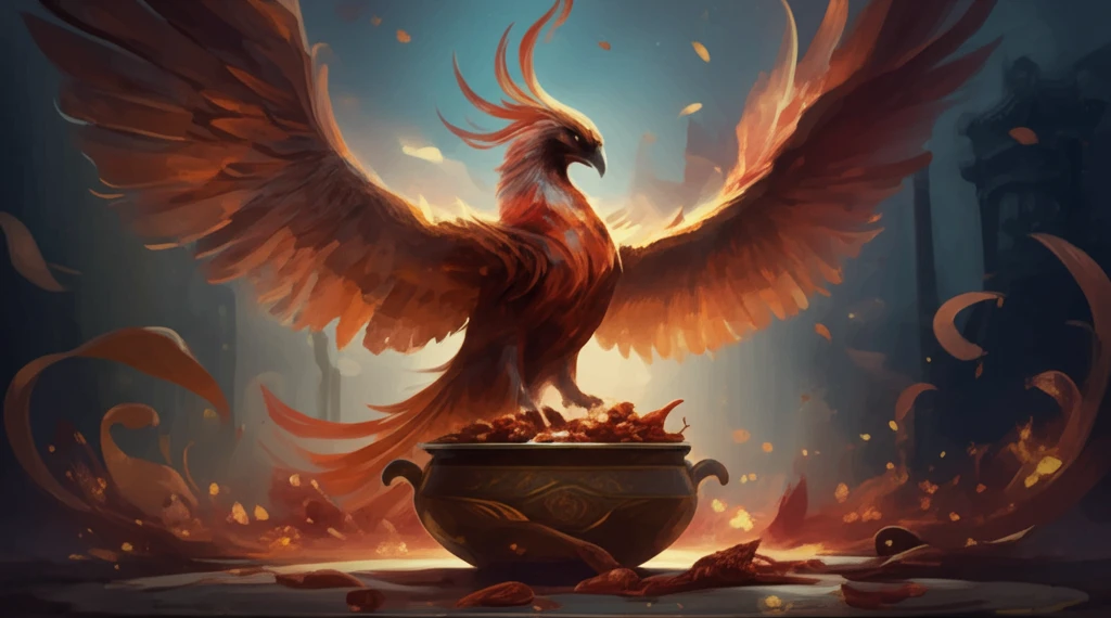 Phoenix rising from a bowl of Sichuan peppers