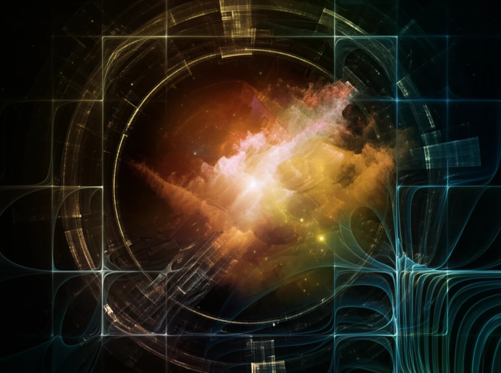 Surreal illustration of Fourier transforms applied to Toeplitz matrices, symbolizing spectral analysis.