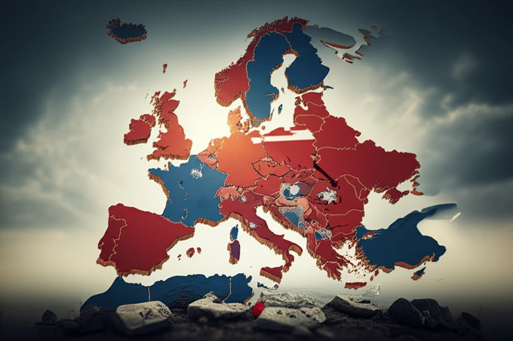Fragmented map of Europe symbolizing Schengen Agreement challenges.