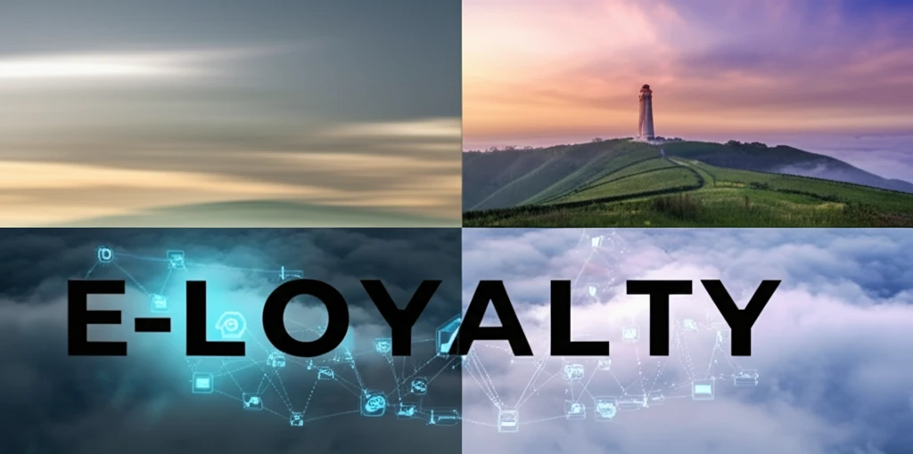 Surreal illustration of online marketplace and customer trust connected by glowing code.