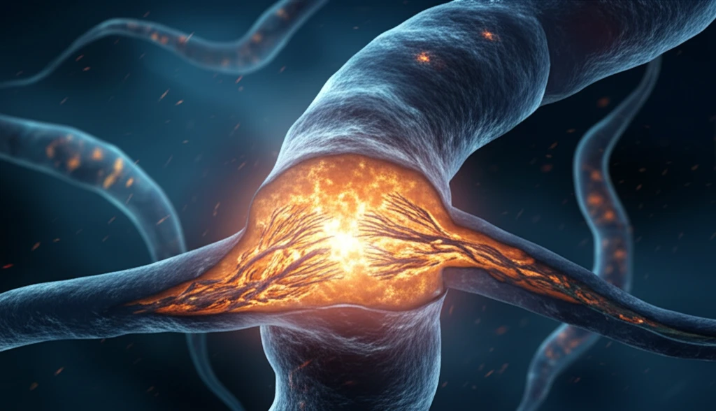 Stem cells bridging a spinal cord injury, symbolizing neural repair.