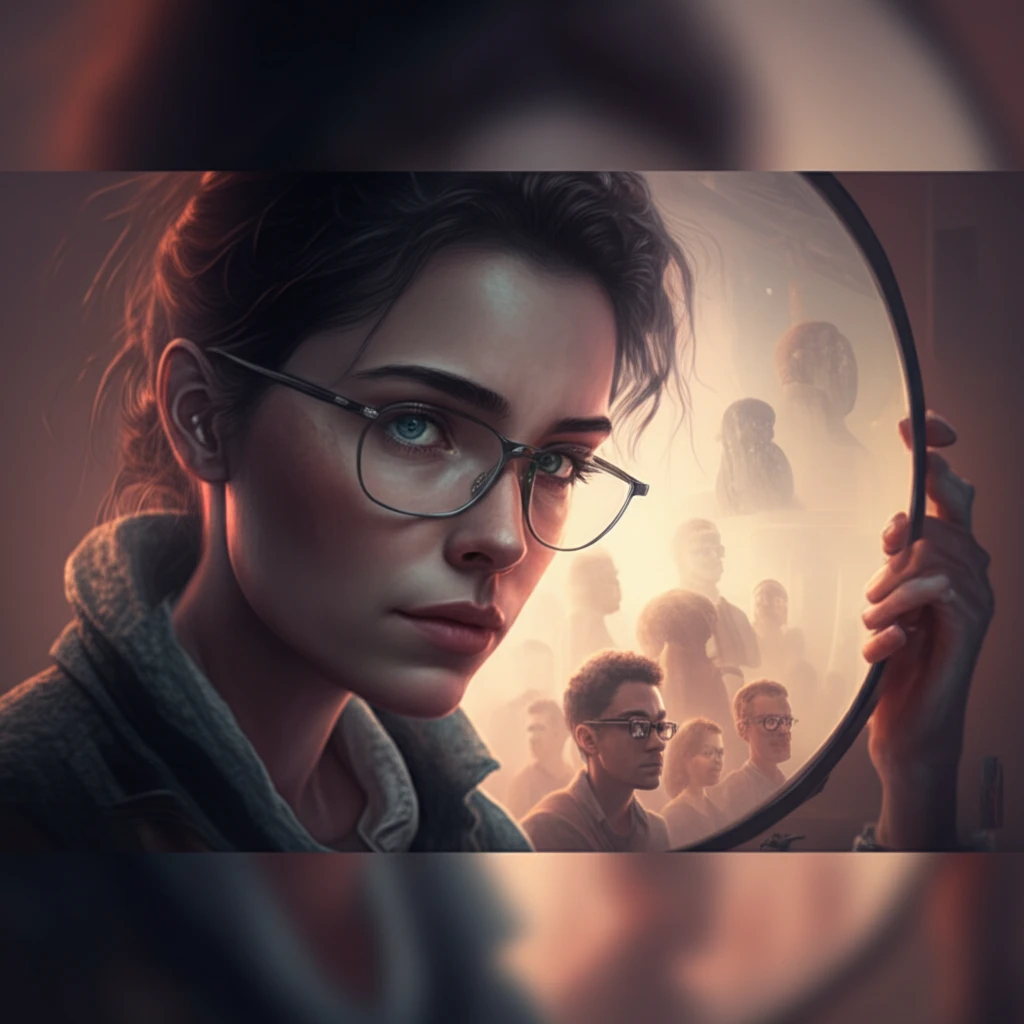Distorted lens representing another person's perspective