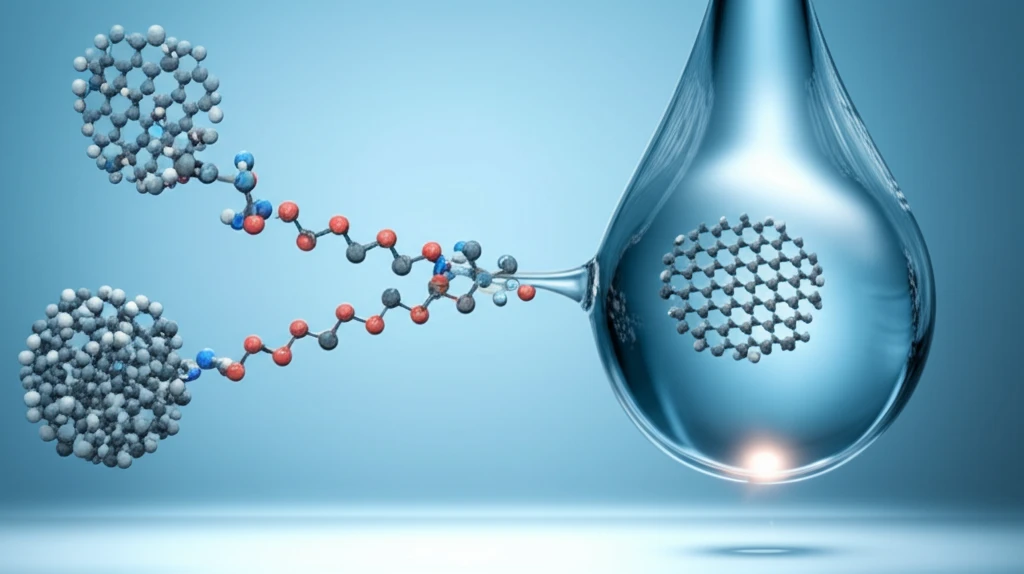 Graphene oxide sheets transferring between water and oil.