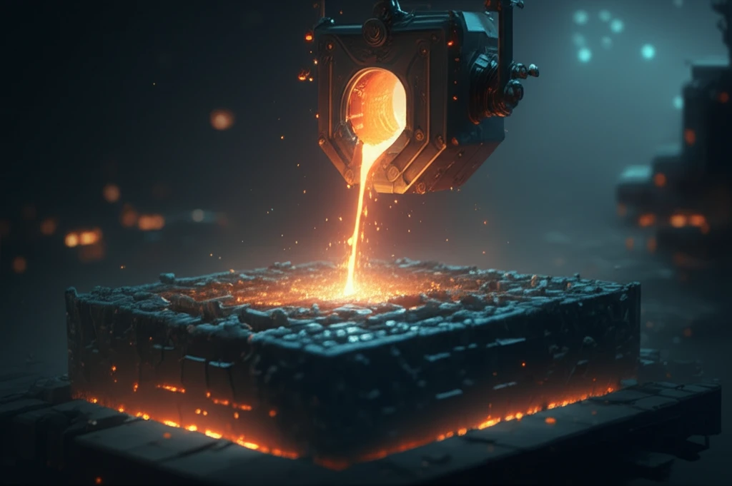 Surreal illustration of titanium-enhanced stainless steel for nuclear shielding.