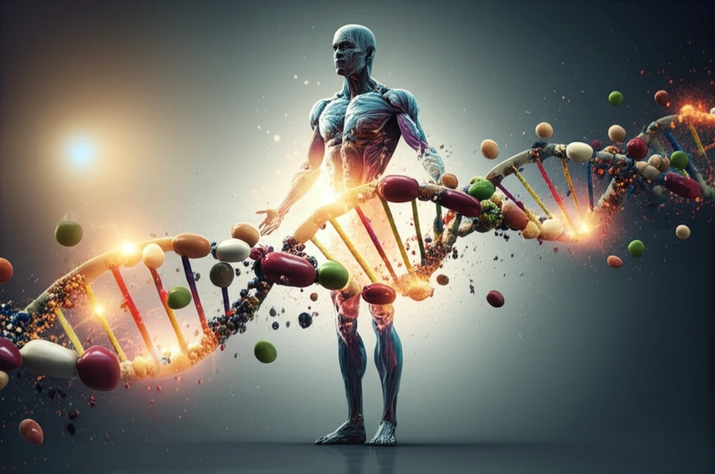 DNA-linked legumes representing genomic properties and nutrition.