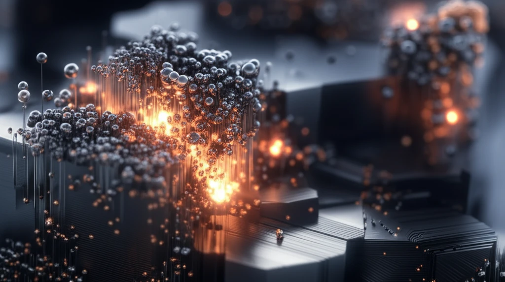 Microscopic view of steel with copper and nickel-aluminum nanoparticles.