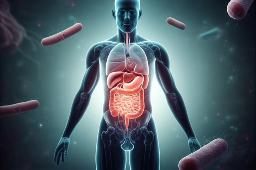 Surreal illustration linking oral health and male urinary tract