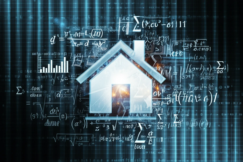 Mathematical symbols merging with financial scenarios, illustrating empowerment and clarity.