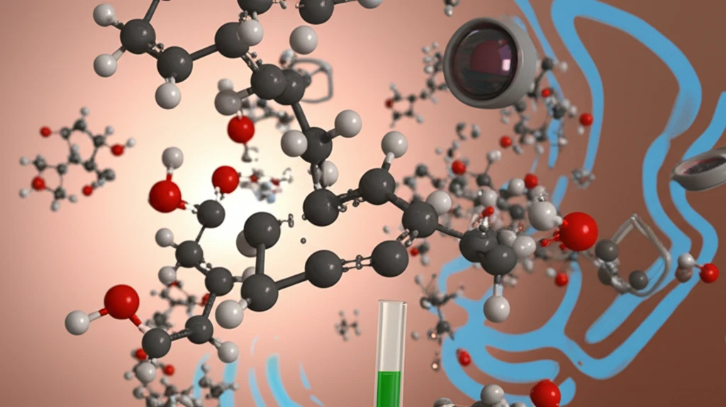 Molecules transforming into everyday objects, symbolizing chemical research's impact.