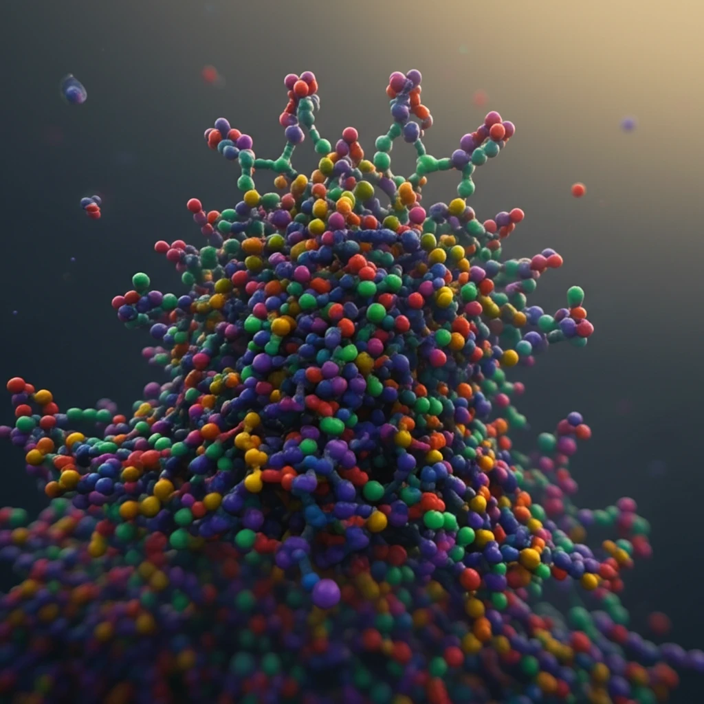 Surreal illustration of chiral molecular assembly on a metal surface.