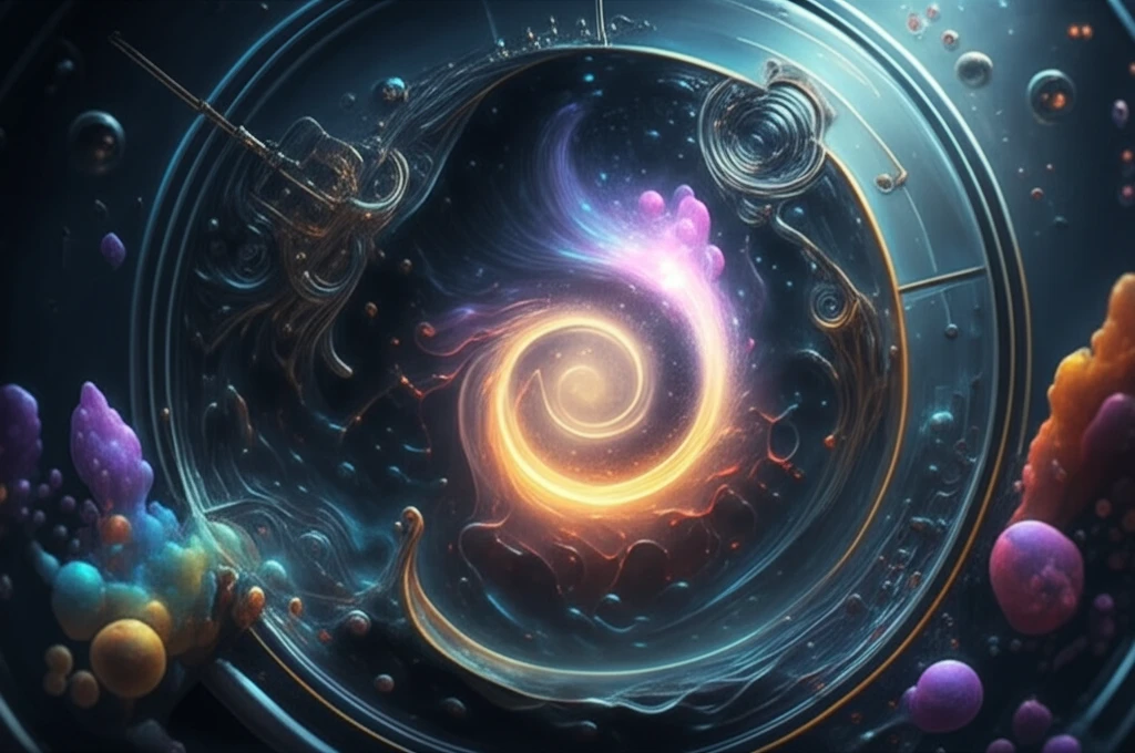 A swirling vortex of light in liquid helium, illustrating quantum turbulence.