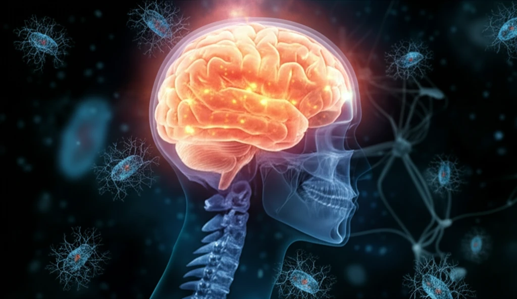 Surreal illustration of opioid receptors interacting with brain pathways, symbolizing pain relief.
