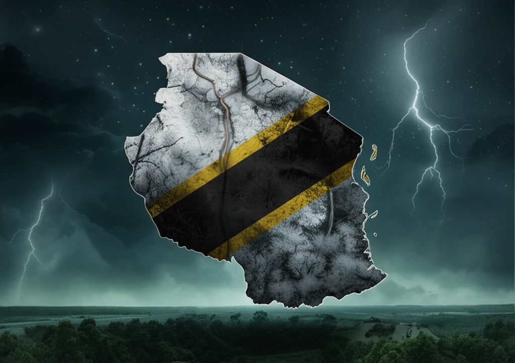 A surreal illustration of primate silhouettes forming a map, symbolizing the impact of human disturbance and protected areas on primate density in Tanzania.