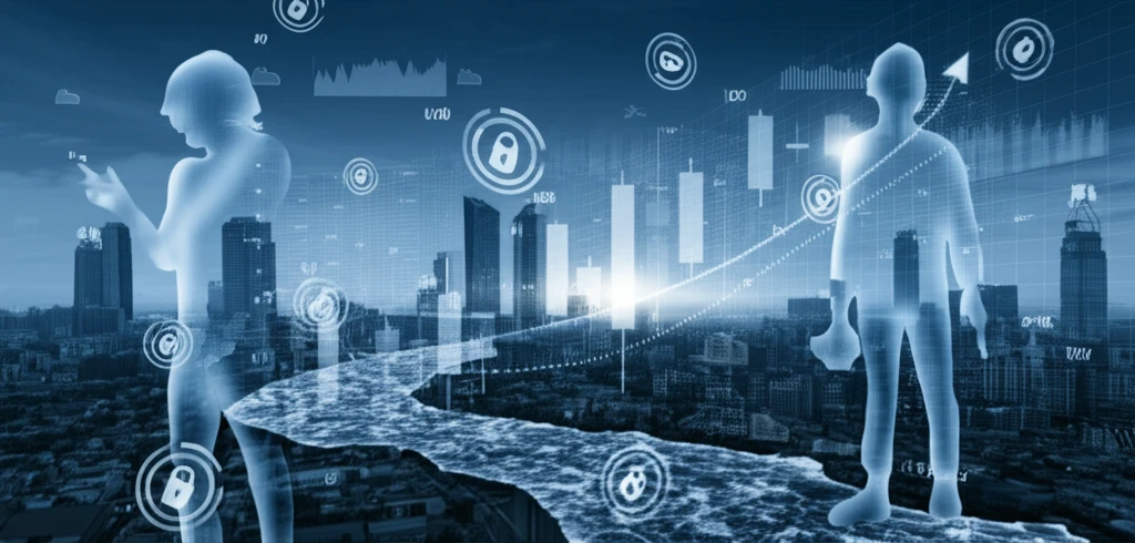 Transparent stock market illustration