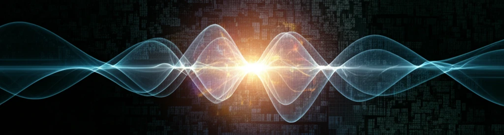 Electromagnetic waves merging into a unified energy beam.