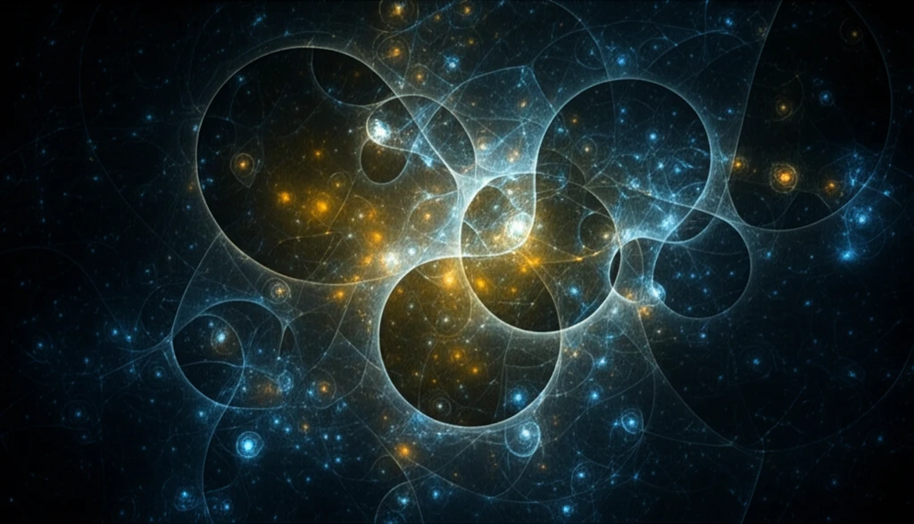 Interconnected orbs representing abelian groups in a mutually permutable pattern.