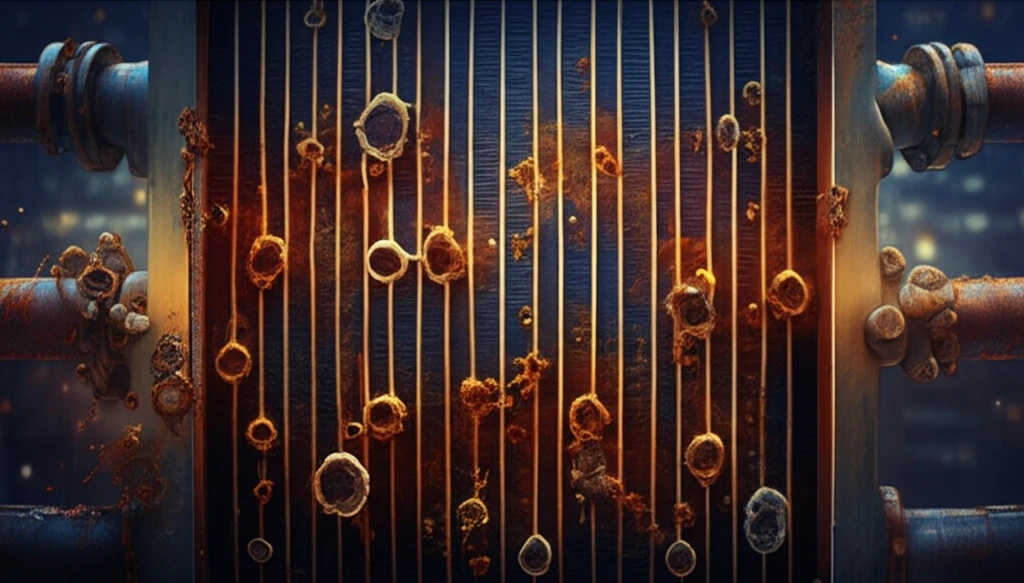 Corrosion points in a plate heat exchanger
