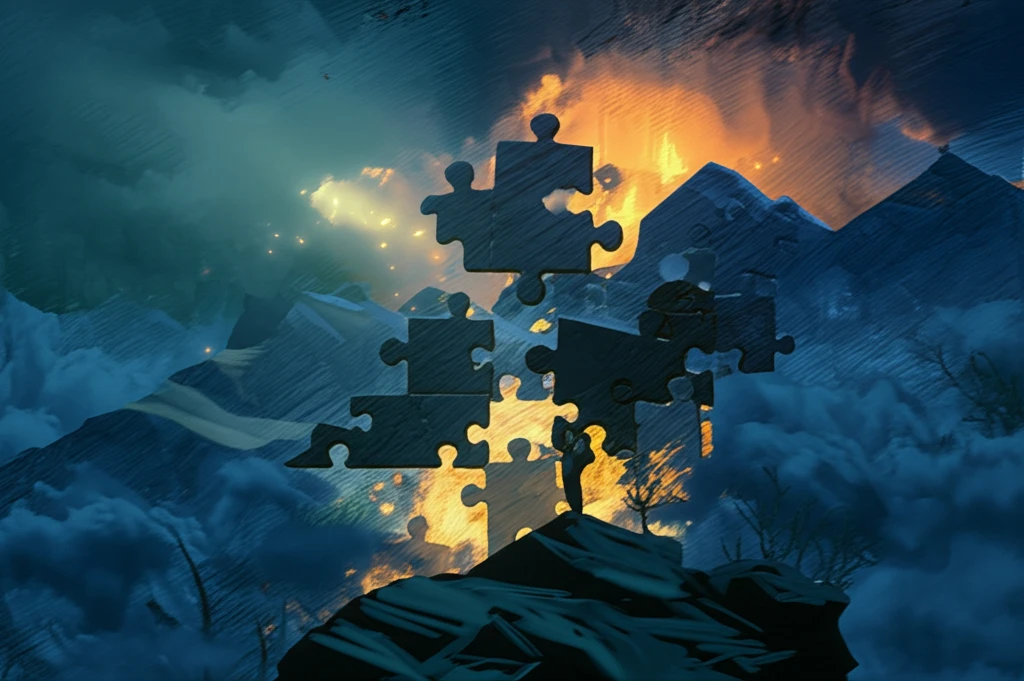 Swiss landscape with puzzle pieces symbolizing mental healthcare integration.