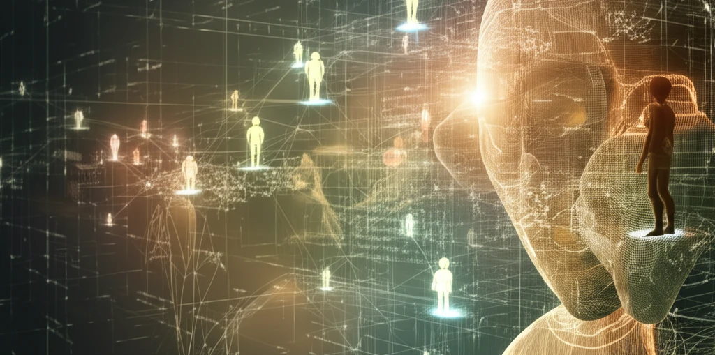 AI simulation with GANs creating realistic human interactions.