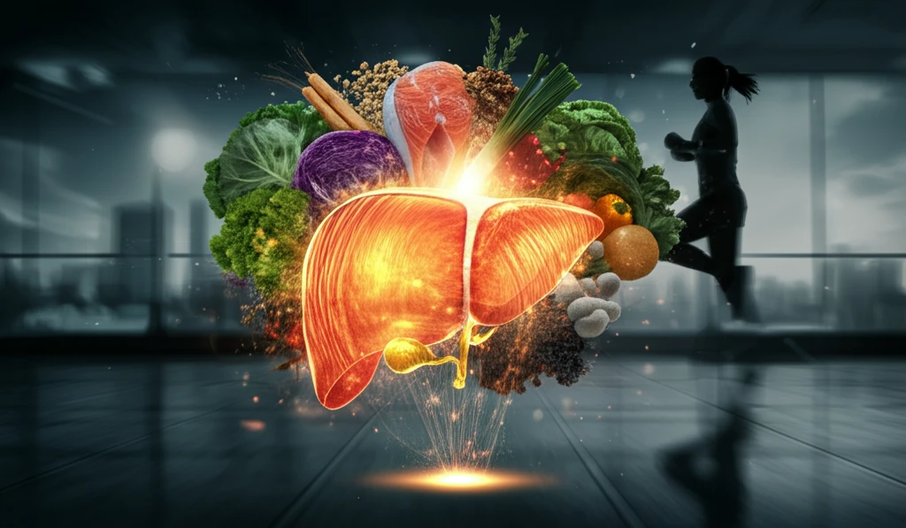 Healthy liver glowing with golden light
