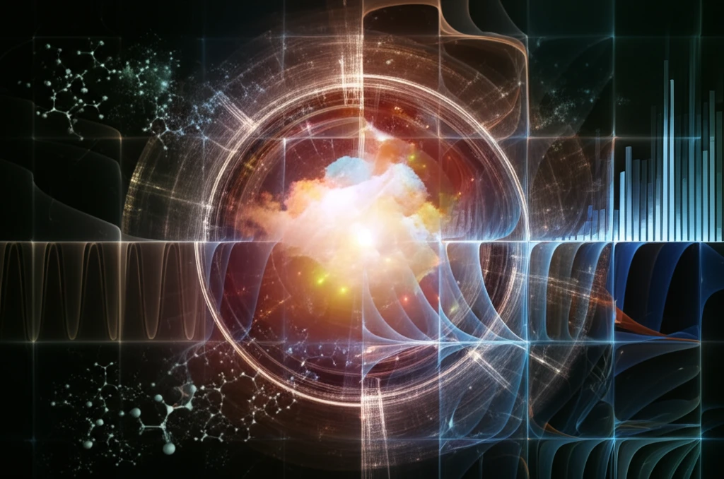 Light beams scattering through a polymer matrix.
