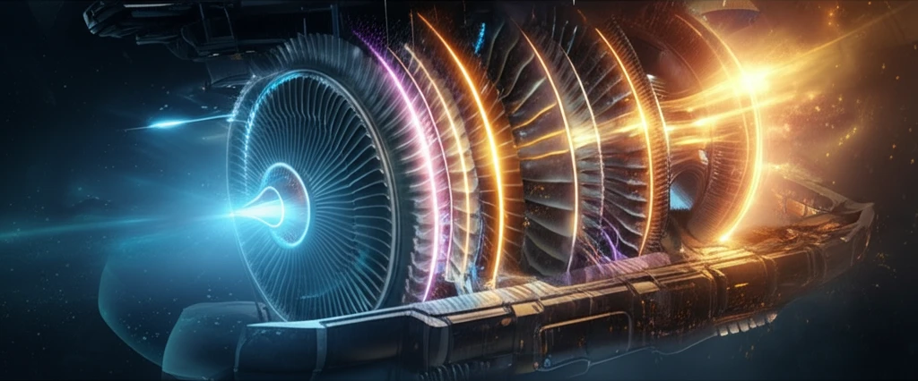 Surreal illustration of thermal barrier coatings in a turbine engine.