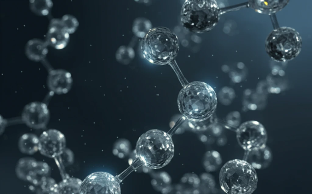 Interconnected crystal structures with glowing hydrogen bonds