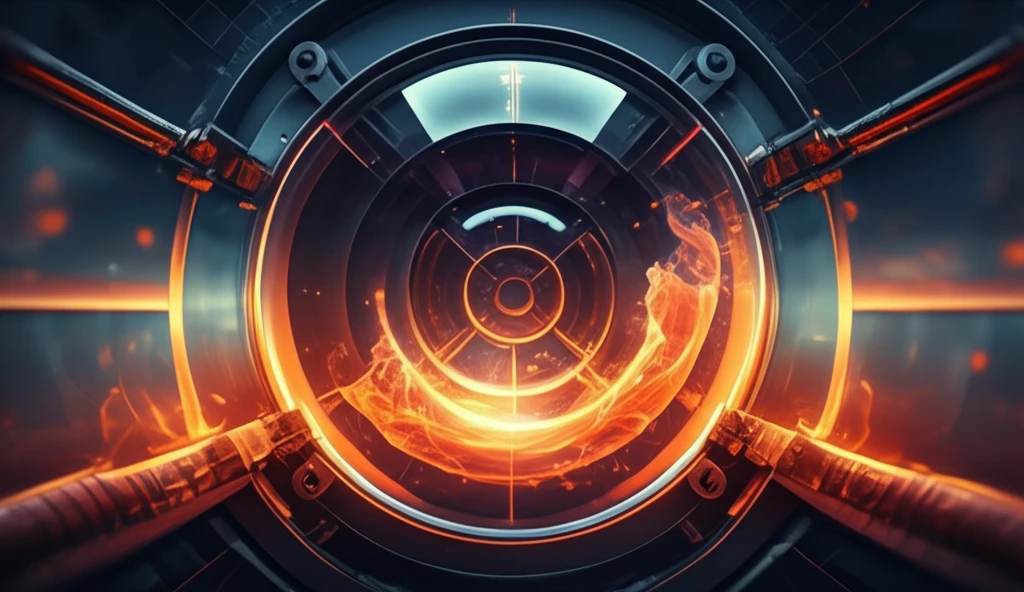 Surreal illustration of swirling flame and air in a combustion chamber.