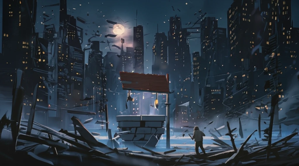 Surreal illustration of a city turning into a suburb to represent the breakdown of algebraic order.