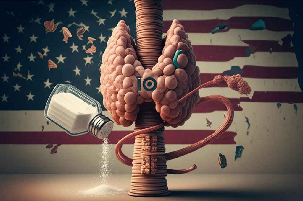 Symbolic image representing iodine and thyroid health in America